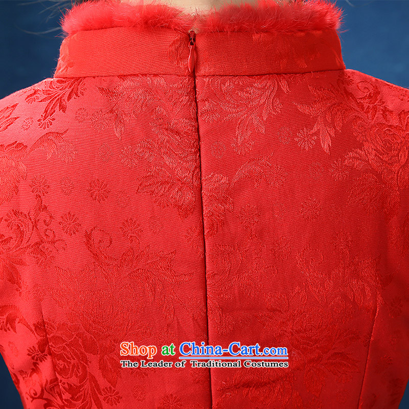 2015 WINTER winter clothing new cheongsam marriages wedding large red short qipao bows service     RED S honeymoon bride shopping on the Internet has been pressed.