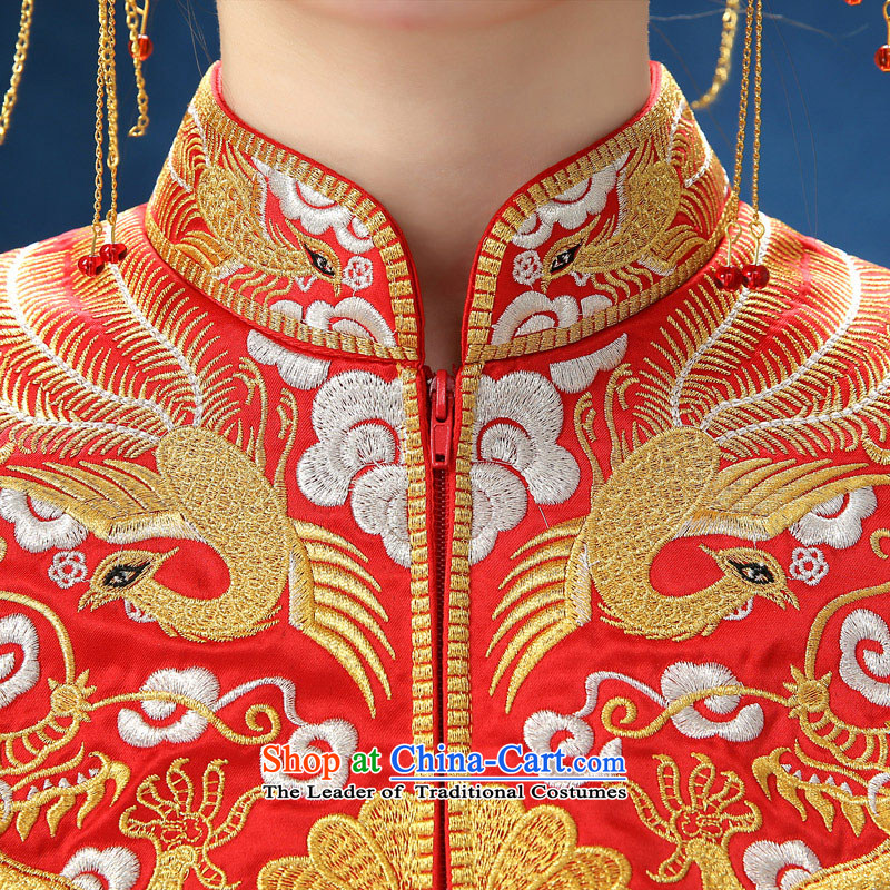 2015 WINTER New Sau Wo service long-sleeved Sau San marriages Chinese cheongsam dress longfeng use female RED M honeymoon bride shopping on the Internet has been pressed.