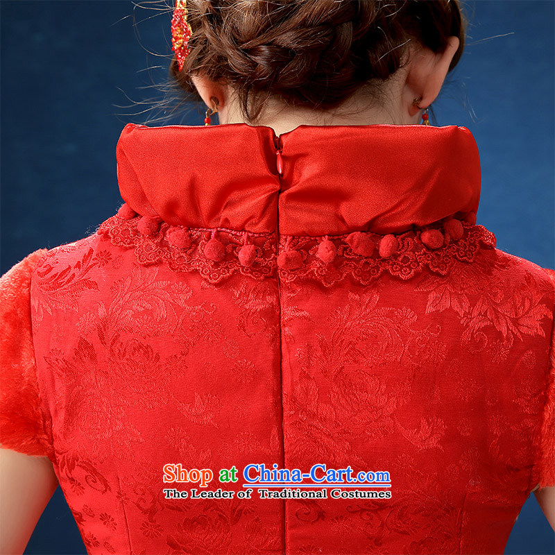 2015 WINTER winter clothing new large red Sau San short for women marriages wedding dresses bows services red short M honeymoon bride shopping on the Internet has been pressed.