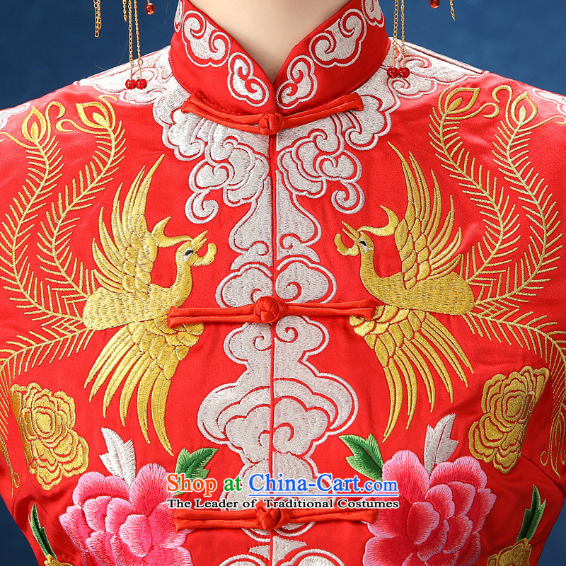 2015 WINTER new kimono cheongsam dress Soo-red-soo wo serving Chinese style wedding bride bows to Sau San Red XXL, honeymoon bride shopping on the Internet has been pressed.
