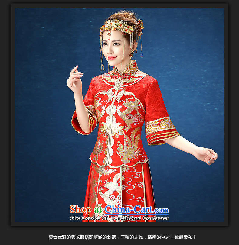 2015 WINTER new red-soo kimono qipao Sau San marriages Chinese dragon use female Red Dress XXL picture, prices, brand platters! The elections are supplied in the national character of distribution, so action, buy now enjoy more preferential! As soon as possible.