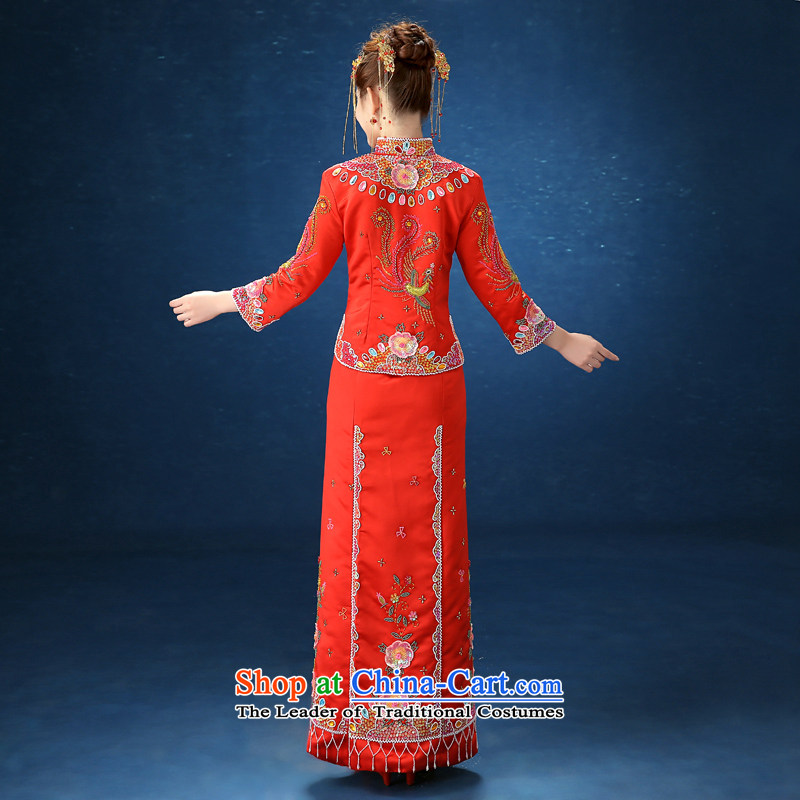 2015 WINTER new bride services wo long-sleeved Soo-wedding gown Chinese-Sau San kimono marriage services RED M honeymoon bows bride shopping on the Internet has been pressed.