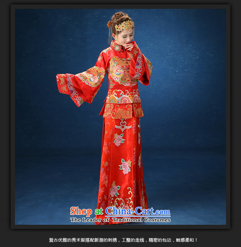 2015 WINTER new bride long-sleeved Soo kimono Chinese marriage Sau Wo Service costume pregnant women use the dragon red XXL picture, prices, brand platters! The elections are supplied in the national character of distribution, so action, buy now enjoy more preferential! As soon as possible.