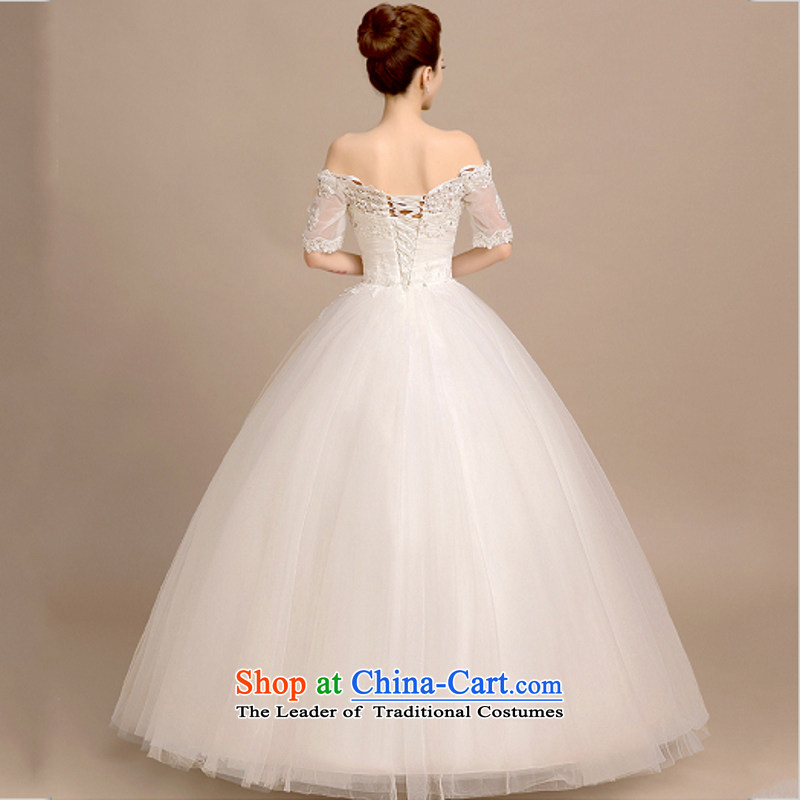 Yong-yeon and autumn and winter wedding dresses 2015 winter new word to align the shoulder bride Korean style large Sau San lace large trailing white streaks in the size is not a replacement for, Yong-yeon and shopping on the Internet has been pressed.