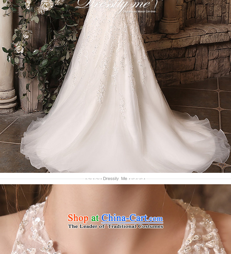 Custom Wedding 2015 dressilyme autumn and winter New Sau San crowsfoot luxury Stitch pearl round-neck collar small trailing wedding bride wedding dress ivory - No Spot Image, the price and the M brand platters! The elections are supplied in the national character of distribution, so action, buy now enjoy more preferential! As soon as possible.