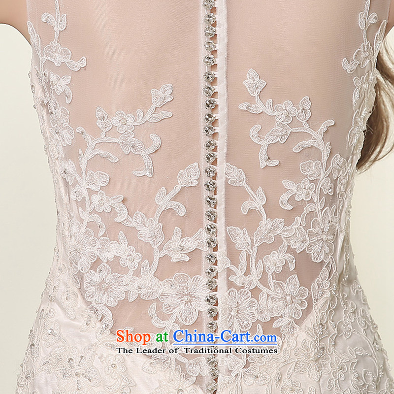 Custom Wedding 2015 dressilyme autumn and winter new lace boat-shaped for Sau San crowsfoot package detained small trailing wedding bride wedding dress White - No spot XXL,DRESSILY OCCASIONS ME WEAR ON-LINE,,, shopping on the Internet