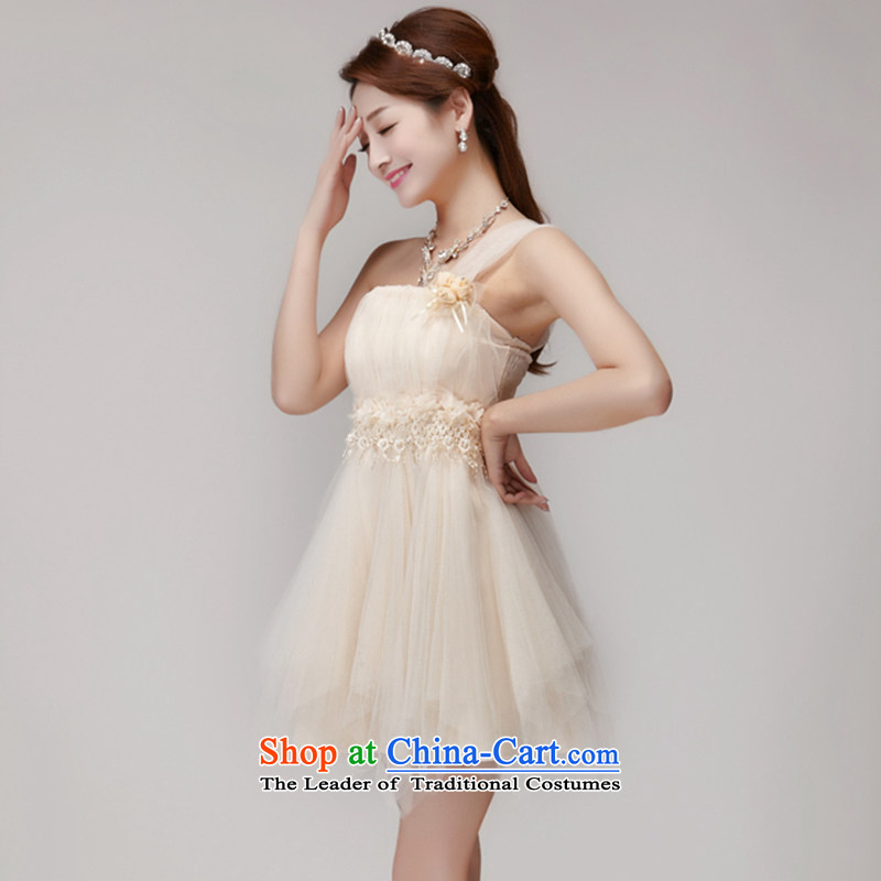 The Korean version of the Mui bridesmaid services mission dress evening dress sister skirts banquet short of small dress apricot M, the Fang (FRLEFONG) , , , shopping on the Internet