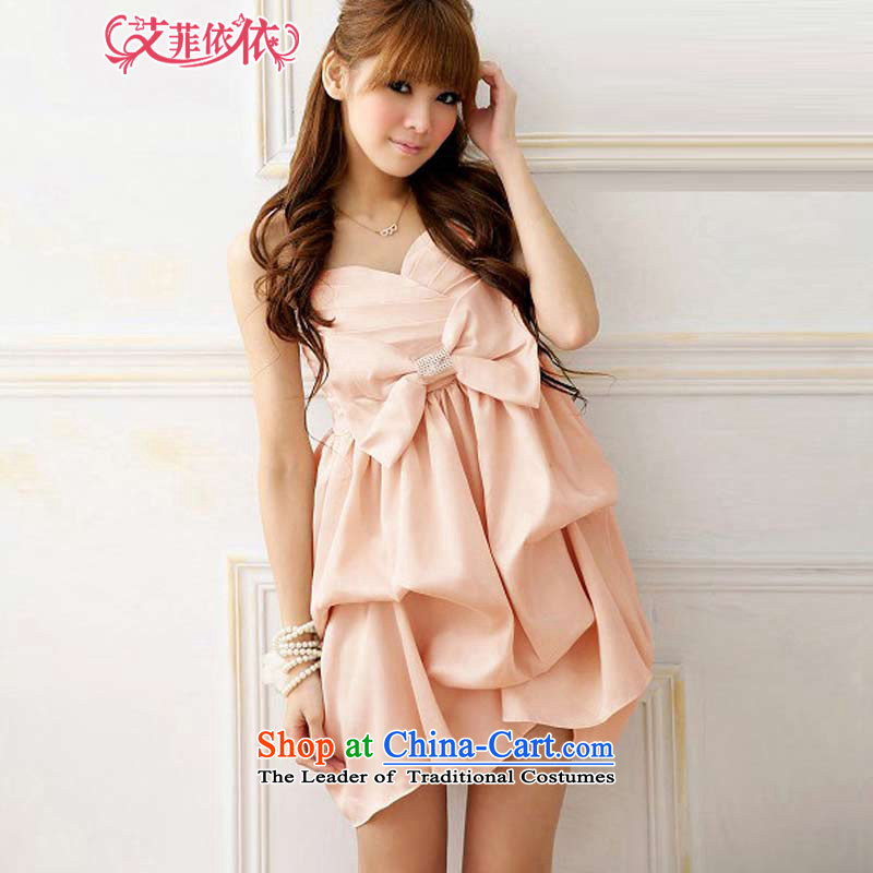 Of theKorean version of the new 2015 reft of short of the persons chairing the sister bridesmaid stage performances and Bow Tie, wipe the chest small dress dresses 1751 pink are code