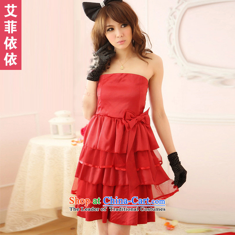 Of the2015 Korean glued to the new women's short of married women under the auspices of wedding cake dress sweet Bow Ties With chest small dress dresses 2,958 Have BlackXL