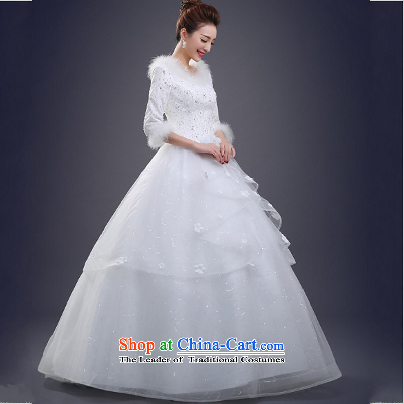 Yong-yeon and autumn and winter wedding dresses 2015 new Korean style to align the large graphics thin thickened Sau San 7 cuff white made no refunds or exchanges, Yong Size Yim Close shopping on the Internet has been pressed.