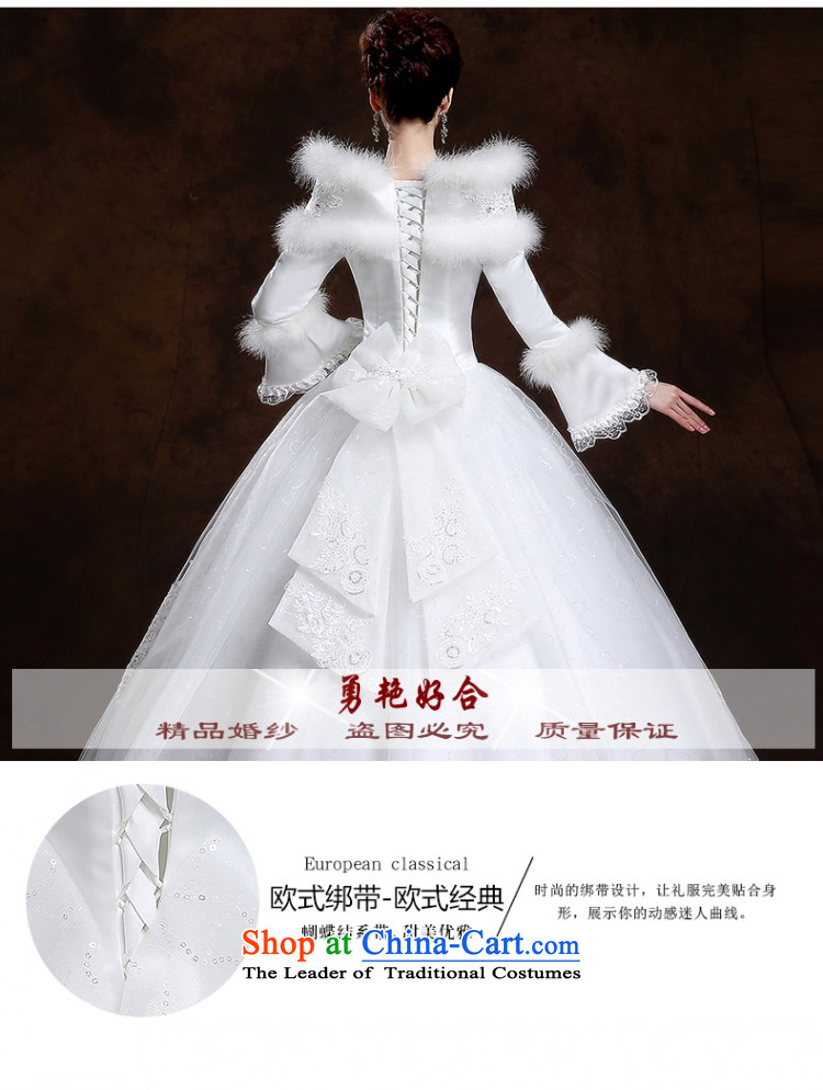 Yong-yeon and wedding dresses new Word 2015 autumn and winter shoulder straps to align the shoulder marriages thick long-sleeved white L) picture winter, prices, brand platters! The elections are supplied in the national character of distribution, so action, buy now enjoy more preferential! As soon as possible.