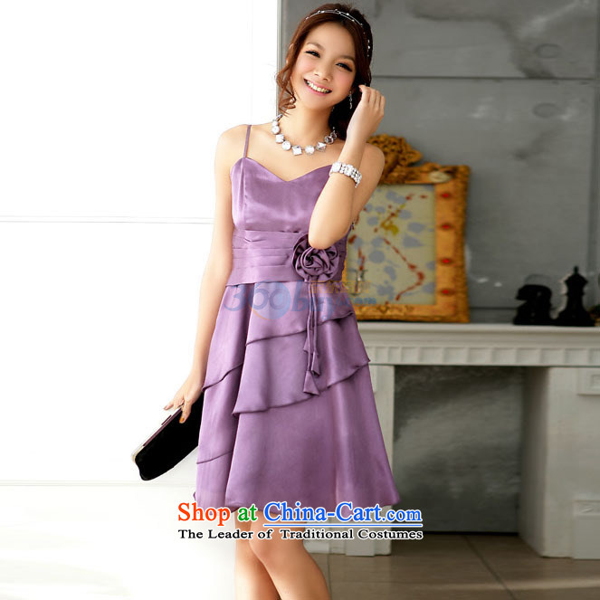 Reft of elegant foutune strap small dress skirt 2015 Korean New short, banquet moderator noble billowy flounces flowers evening dresses 3668 purple XXL picture, prices, brand platters! The elections are supplied in the national character of distribution, so action, buy now enjoy more preferential! As soon as possible.