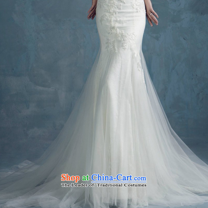 2015 Autumn and winter new word shoulder lace Sau San Video Foutune of thin, cuff crowsfoot wedding dresses small trailing custom straps, L ), strap Kit Man , , , shopping on the Internet