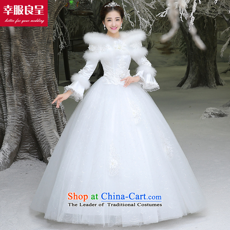 The privilege of serving-leung winter wedding dresses new bride replacing wedding dresses 2015 large long-sleeved to align a White XL, honor the shoulder field services-leung , , , shopping on the Internet