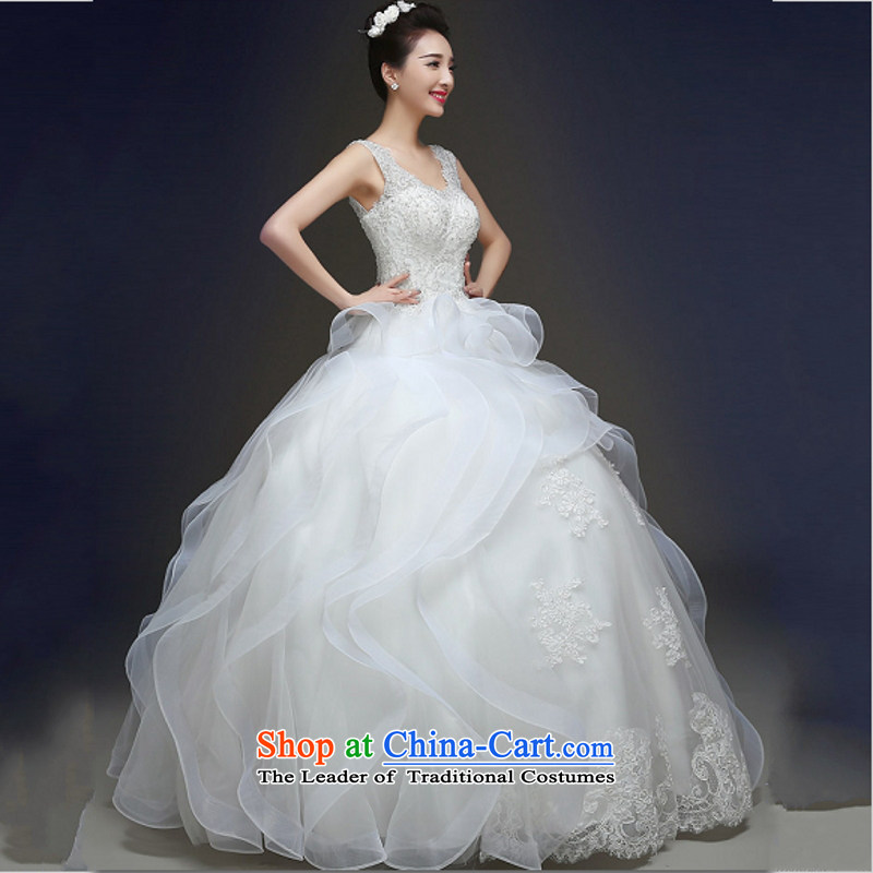 Yong-yeon and autumn and winter wedding dresses 2015 new Korean shoulders minimalist align to marriages straps bon bon skirt white made no refunds or exchanges, Yong Size Yim Close shopping on the Internet has been pressed.