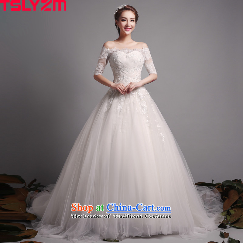 The word tslyzm bride shoulder length tail wedding dresses in cuff new 2015 autumn and winter married Korean style graphics thin long-sleeved Sau San tail 120cm xl,tslyzm,,, shopping on the Internet