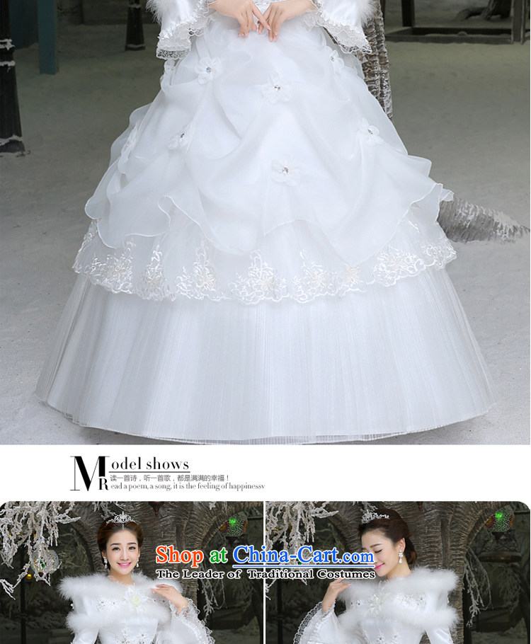 The privilege of serving-leung wedding dresses new Word 2015 winter shoulder bride wedding dress to align the large numbers of female long sleeved shirt with white 2XL Photo, prices, brand platters! The elections are supplied in the national character of distribution, so action, buy now enjoy more preferential! As soon as possible.