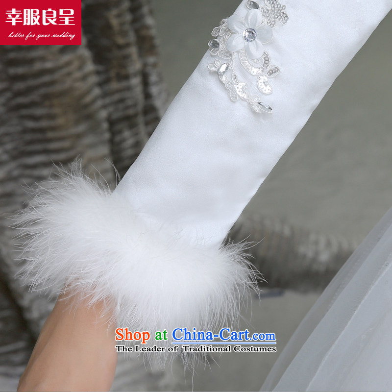 The privilege of serving-leung winter bride wedding dresses wedding dress new long-sleeved large Korean to align the minimalist white XL, a service-leung , , , shopping on the Internet