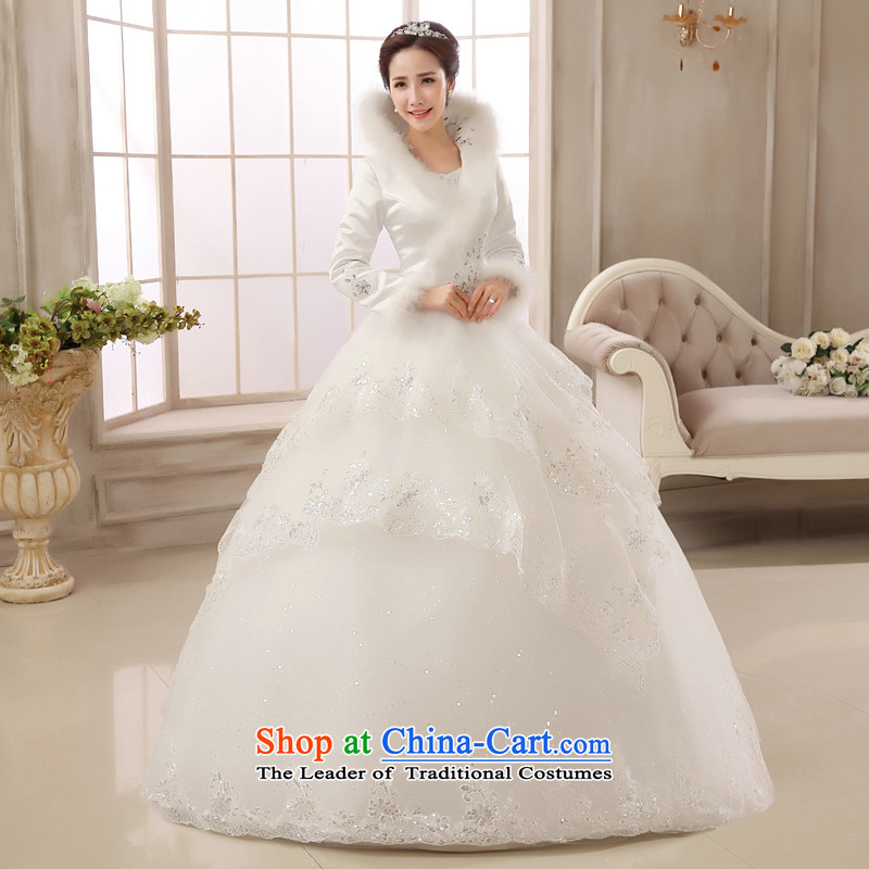 2015 new marriages wedding dress winter long-sleeved lace thick warm autumn and winter, align to Sau San female XXL package, Love Returning so AIRANPENG Peng () , , , shopping on the Internet