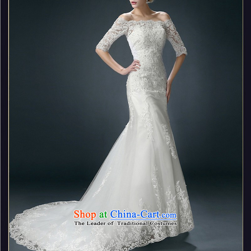 Wedding dress 2015 new Korean Foutune of Sau San bride crowsfoot wedding word shoulder tail graphics thin small winter will not be returning size, love so Peng (AIRANPENG) , , , shopping on the Internet