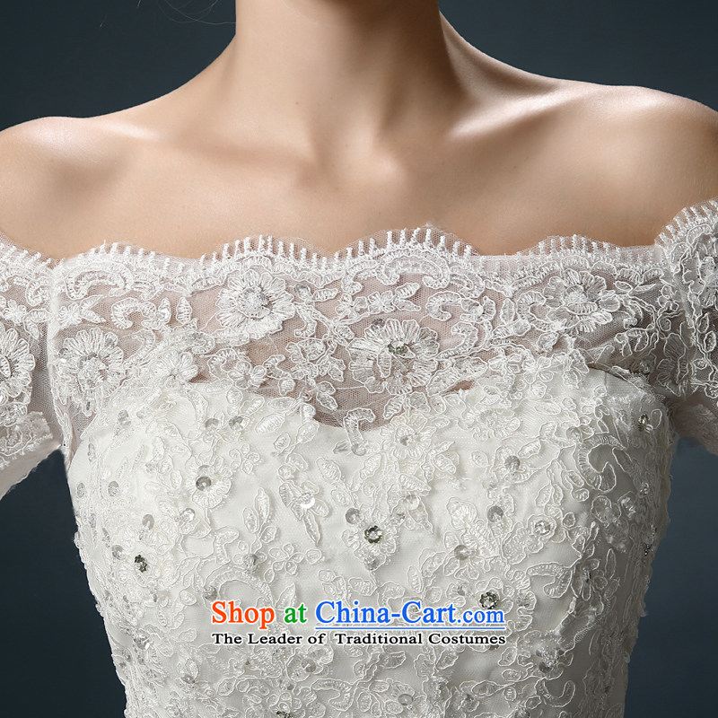 Wedding dress 2015 new Korean Foutune of Sau San bride crowsfoot wedding word shoulder tail graphics thin small winter will not be returning size, love so Peng (AIRANPENG) , , , shopping on the Internet