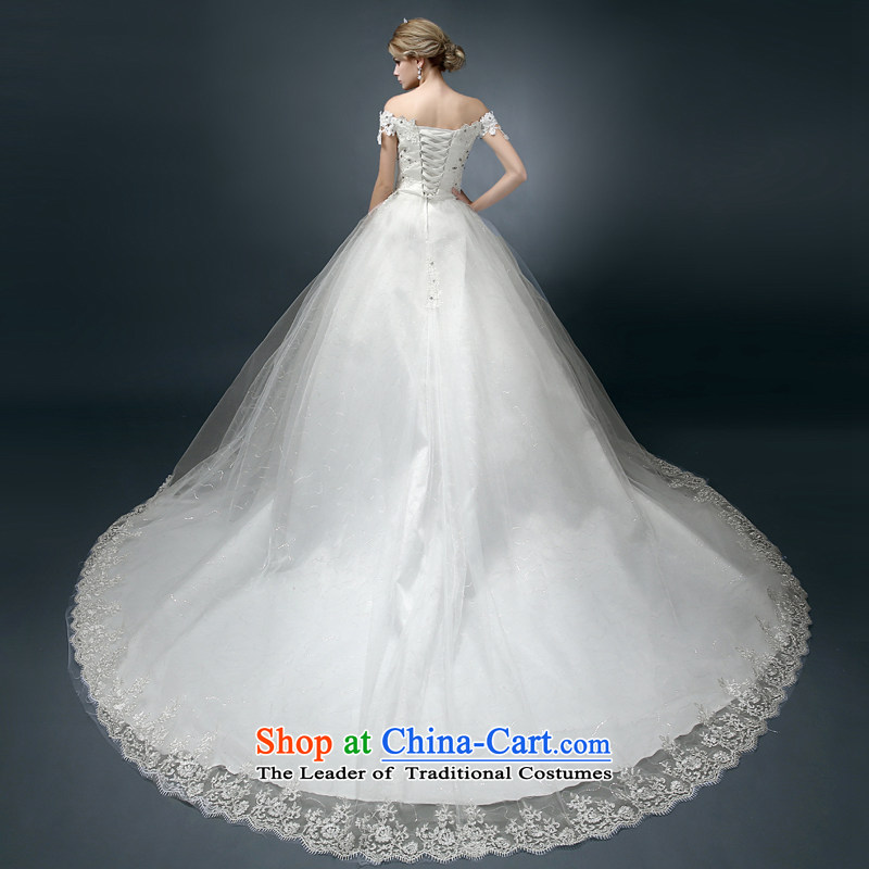 Wedding dress 2015 winter new bride tail wedding word shoulder Korean shoulders to align the large graphics thin , Love Returning packets XXL so AIRANPENG Peng () , , , shopping on the Internet