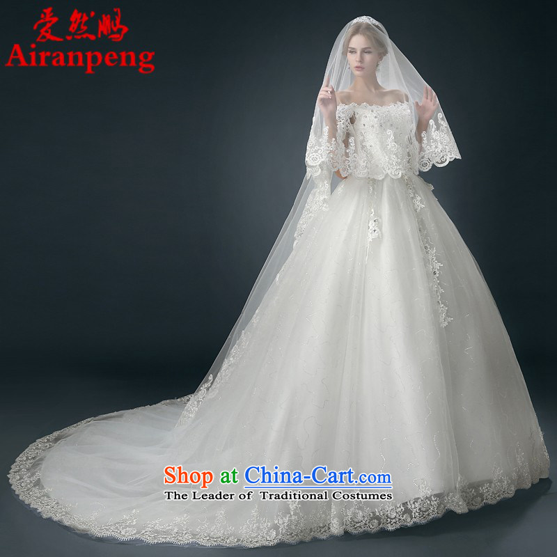 Wedding dress 2015 winter new bride tail wedding word shoulder Korean shoulders to align the large graphics thin , Love Returning packets XXL so AIRANPENG Peng () , , , shopping on the Internet