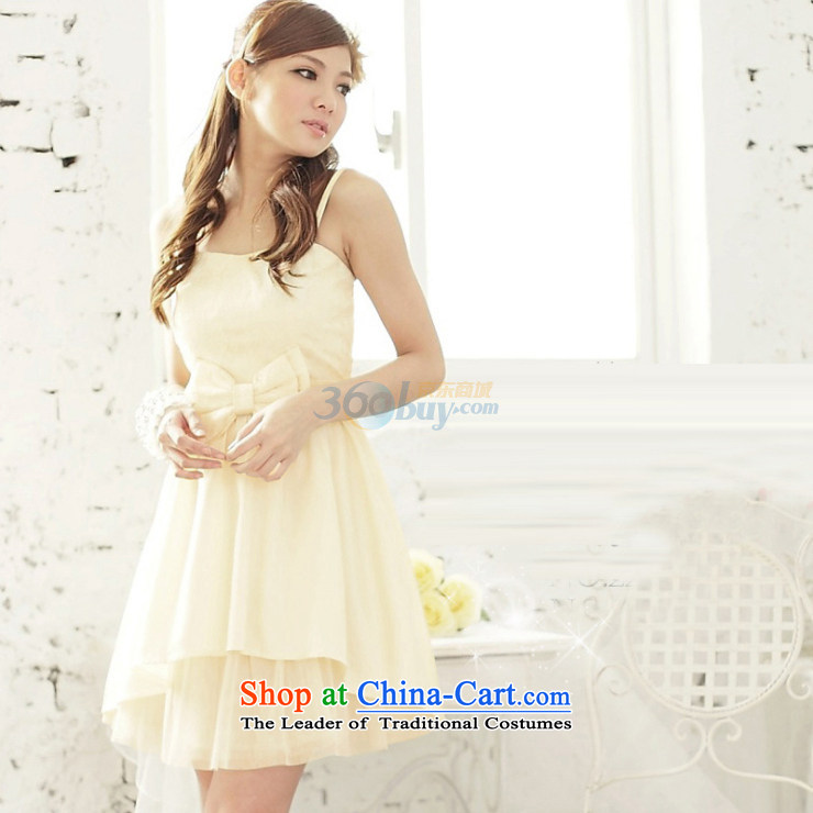 Of the 2015 Korean glued to the new women's short) bridesmaid sister replace stage performances under the auspices of Lady lace bow tie bon bon small dress skirt 3735 apricot color codes are pictures, prices, brand platters! The elections are supplied in the national character of distribution, so action, buy now enjoy more preferential! As soon as possible.