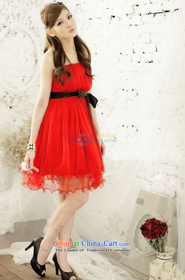 Of the 2015 Korean glued to the new women's short marriage banquet bride wedding gauze stylish sister bows Top Loin of wiping the chest small dress skirt 3736th red L picture, prices, brand platters! The elections are supplied in the national character of distribution, so action, buy now enjoy more preferential! As soon as possible.