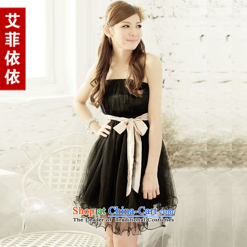 Of the2015 Korean glued to the new women's short marriage banquet bride wedding gauze stylish sister bows Top Loin of wiping the chest small dress skirt 3736th redL