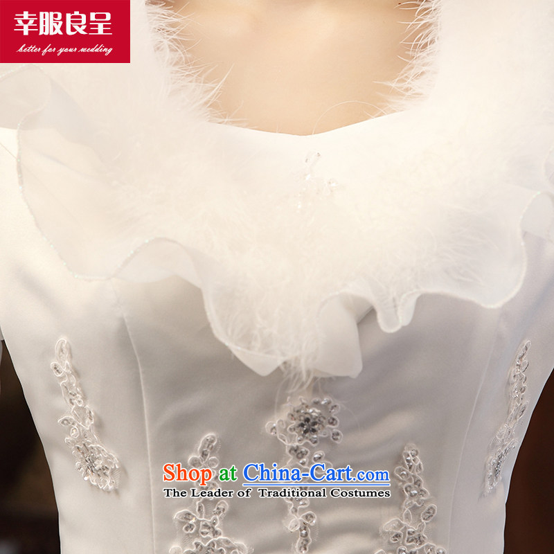 The privilege of serving-leung wedding dress winter new Korean to align the lace video thin wedding dress bride wedding dress white 2XL, honor services-leung , , , shopping on the Internet