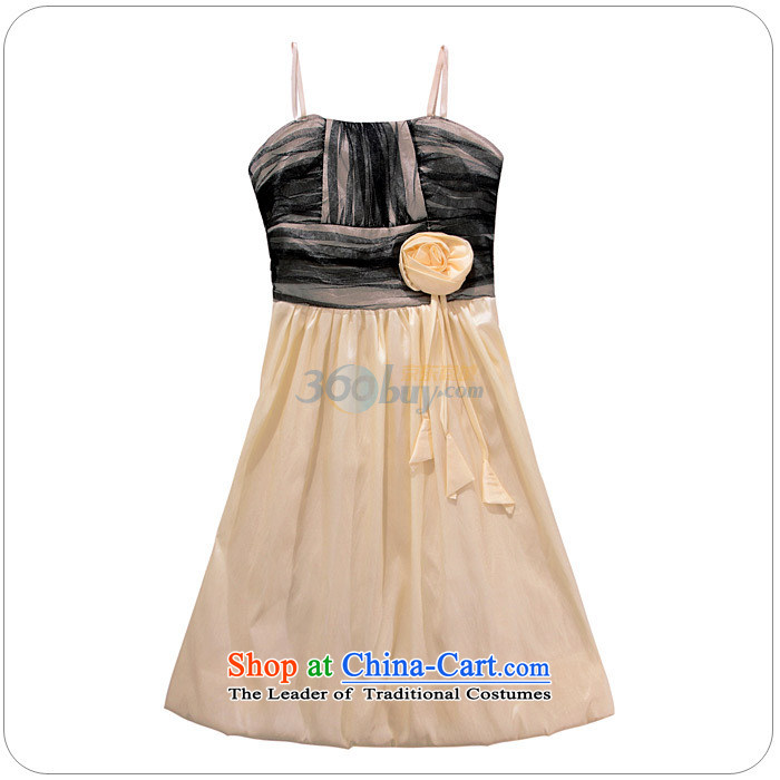 Of the 2015 Korean glued to the new women's annual meeting under the auspices of short banquet style flower bubble lanterns strap small dress dresses 3745 champagne color pictures, prices, XL brand platters! The elections are supplied in the national character of distribution, so action, buy now enjoy more preferential! As soon as possible.