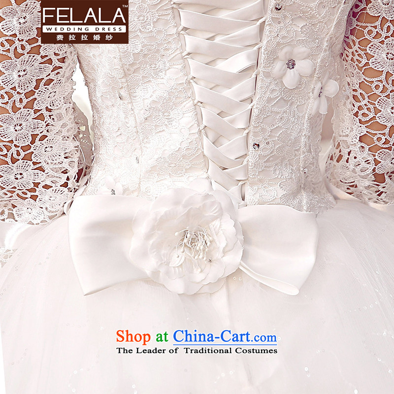  To align the new 2015 round-neck collar lace flowers horn cuff wedding M(2 feet), white Ferrara wedding (FELALA) , , , shopping on the Internet