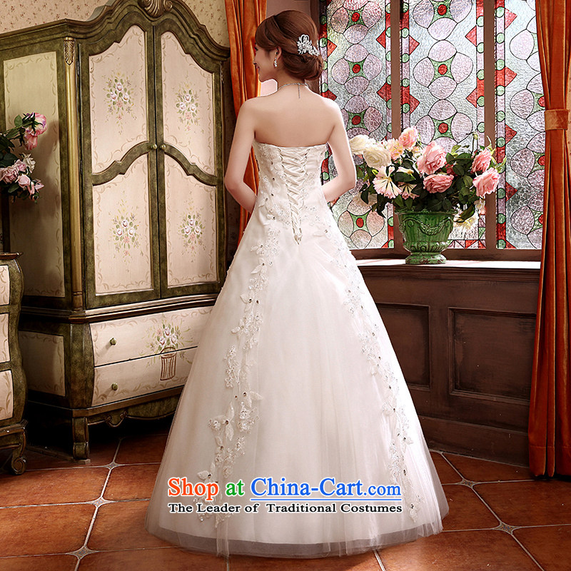The Syrian Arab Republic 2015 autumn and winter time new embroidery wedding dresses Korean lace shoulder straps and chest with minimalist marriage A swing bride wedding White M Time Syrian shopping on the Internet has been pressed.