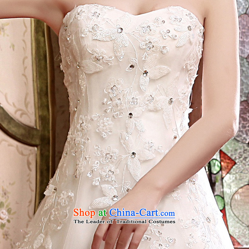 The Syrian Arab Republic 2015 autumn and winter time new embroidery wedding dresses Korean lace shoulder straps and chest with minimalist marriage A swing bride wedding White M Time Syrian shopping on the Internet has been pressed.