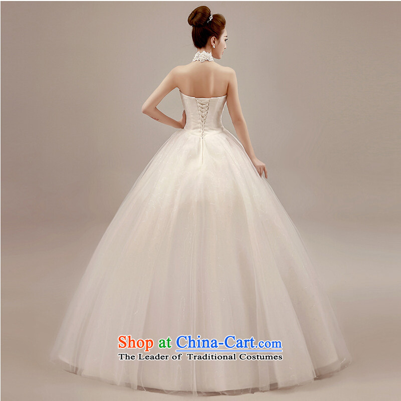 Wedding dress autumn 2015 new Korean Word Hangs must also shoulder the winter wedding tail align to marriages video thin elegant hanging also manually beaded water drilling White M plain love bamboo yarn , , , shopping on the Internet
