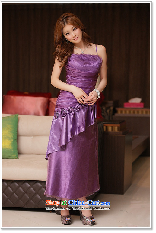 Of the 2015 Korean glued to the new women's long banquet hosted a dinner drink billowy flounces straps for larger small dress evening dress skirt are code pictures3813 purple, prices, brand platters! The elections are supplied in the national character of distribution, so action, buy now enjoy more preferential! As soon as possible.