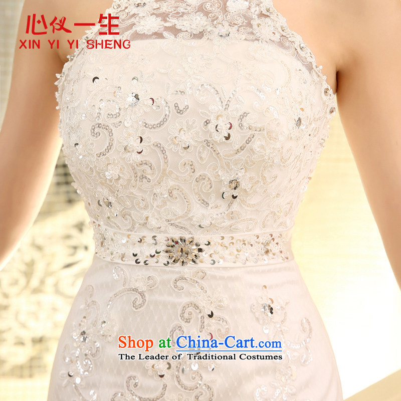 On the first of the wedding dress 2015 new spring Korean lace straps for larger video thin dress Hang Sau San also crowsfoot long tail wedding White XL, heart is a lifetime (xinyiyisheng) , , , shopping on the Internet