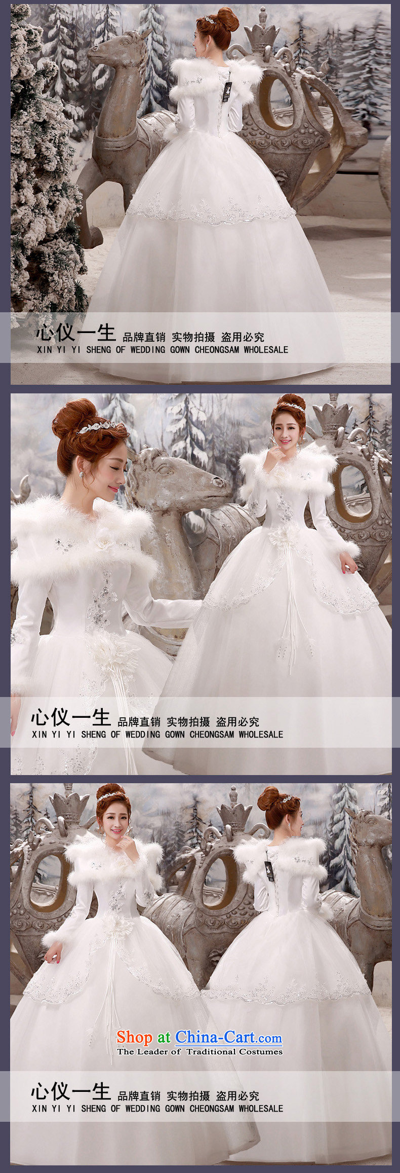 A heart is Korean style New bride a 2015 Field shoulder for winter wedding dress white long-sleeved cotton plus winter autumn and winter for the Korean version of the winter gross) White XL Photo, prices, brand platters! The elections are supplied in the national character of distribution, so action, buy now enjoy more preferential! As soon as possible.