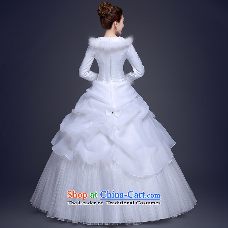 Wedding dress 2015 winter new Korean Word Graphics thin to thick long-sleeved your shoulders bride dress winter, XXL package girl returning picture, prices, brand platters! The elections are supplied in the national character of distribution, so action, buy now enjoy more preferential! As soon as possible.
