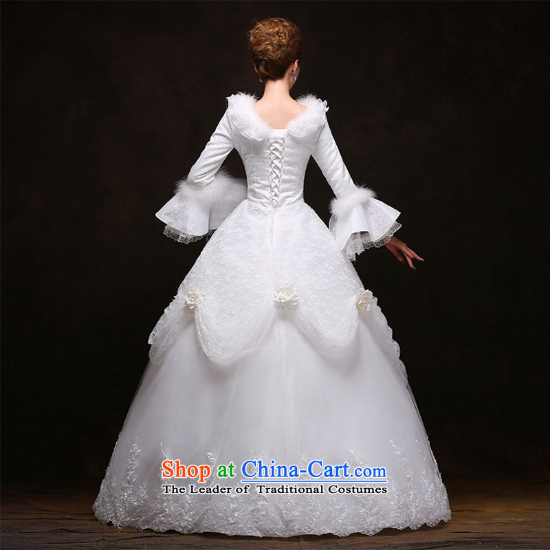 Wedding 2015 new long-sleeved thick winter wedding dress bride winter jackets to align the word winter shoulder wedding made no allowance in size, so Peng (AIRANPENG) , , , shopping on the Internet