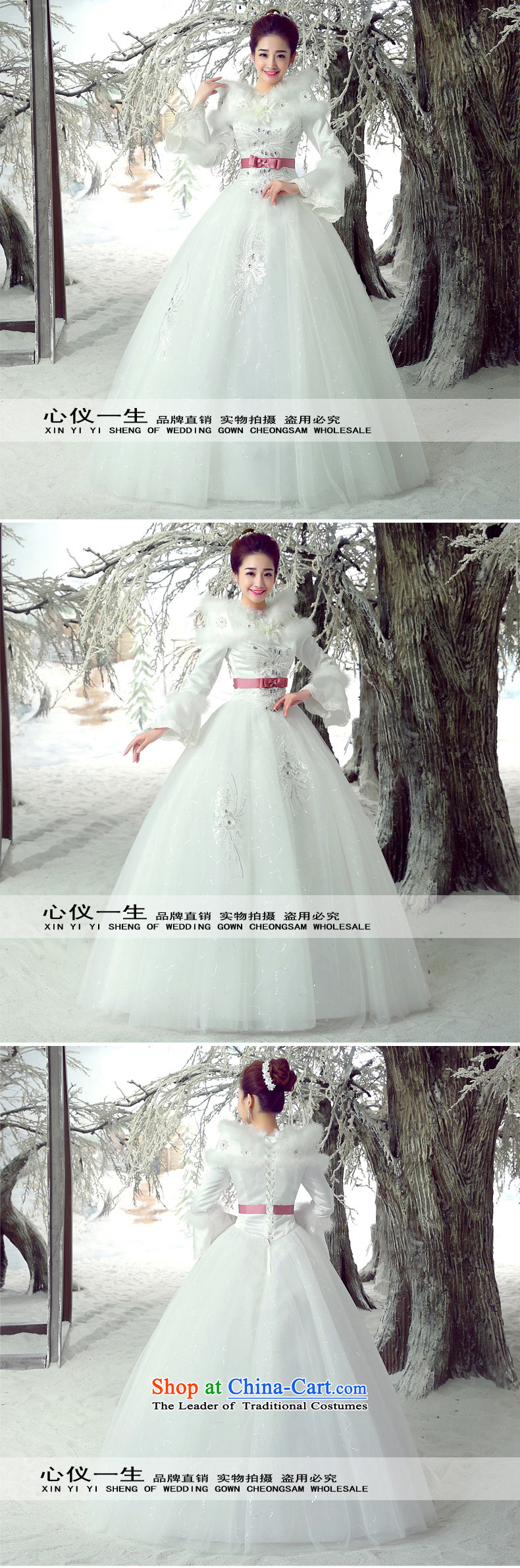 On the first of the wedding dresses Word 2015 winter plus long-sleeved cotton shoulder autumn and winter for the Korean version of the winter gross align to tie, Wedding White M pictures, prices, brand platters! The elections are supplied in the national character of distribution, so action, buy now enjoy more preferential! As soon as possible.
