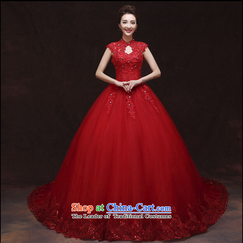 Pure Love bamboo yarn wedding dresses new 2015 Autumn shoulders a wedding wedding package field shoulder shoulder lace bride tail straps wedding red S, pure love bamboo yarn , , , shopping on the Internet