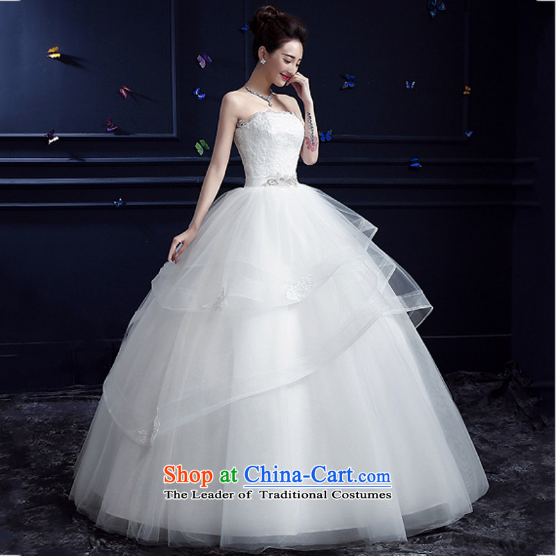 Yong-yeon and wedding dresses new 2015 autumn and winter marriages large stylish and chest straps to Korea with minimalist white XL, Yong-yeon and shopping on the Internet has been pressed.