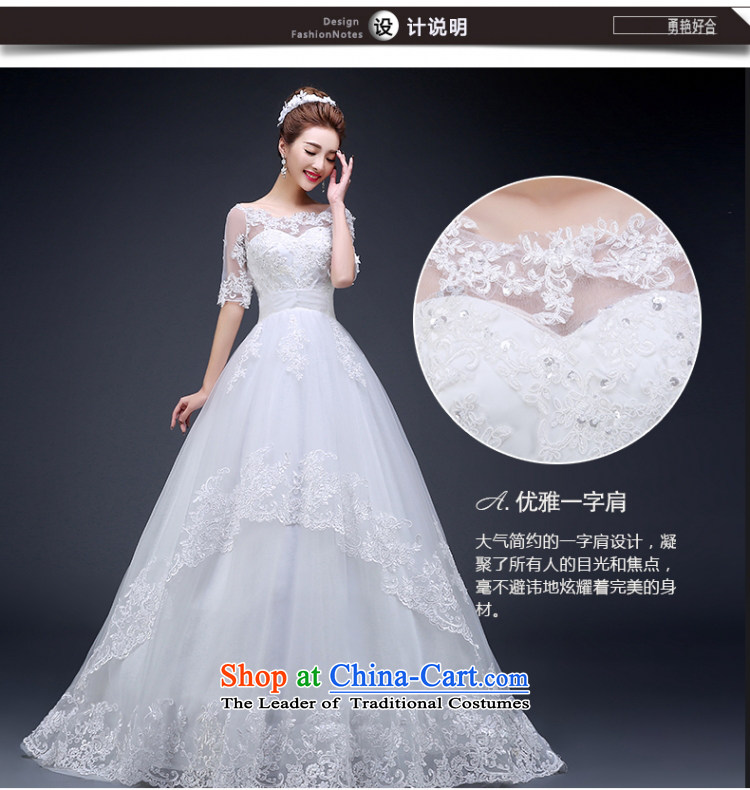 Yong-yeon and wedding dresses new Word 2015 shoulder tail Korean marriages wedding with thin video 