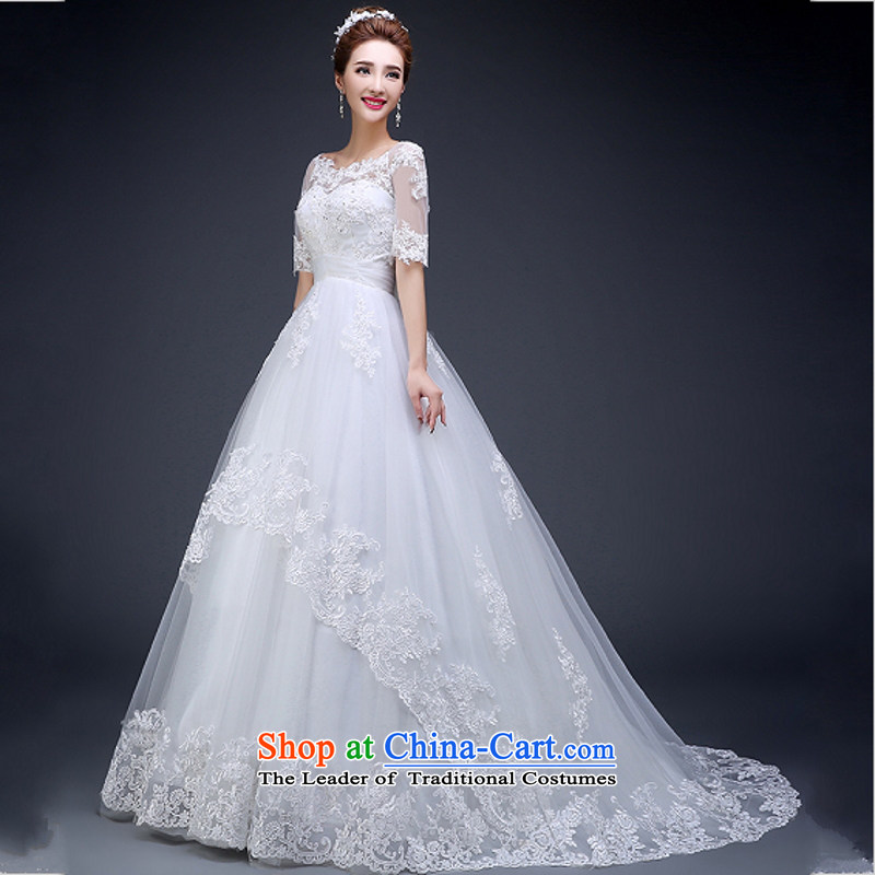 Yong-yeon and wedding dresses new Word 2015 shoulder tail Korean marriages wedding with thin video   cuff white XXL, autumn and winter and Yim-yong , , , shopping on the Internet