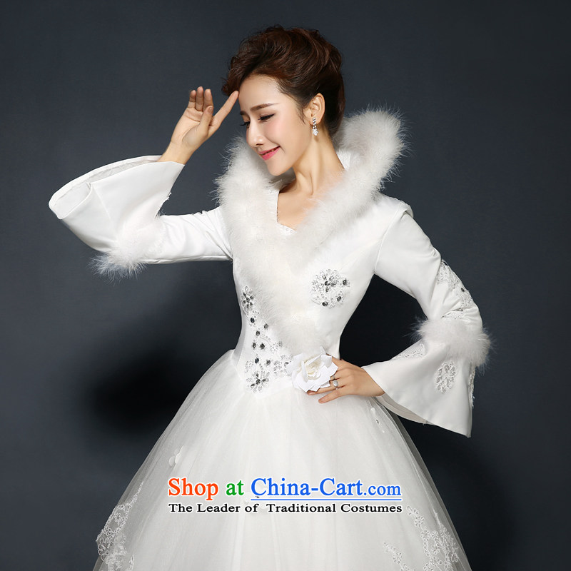 Winter, Bridal Suite 2015 new stylish winter) cotton long-sleeved bride folder diamond double zipped gross for wedding video thin large wedding thick winter) White S   , shipment of Suzhou Ka-ming, , , , shopping on the Internet