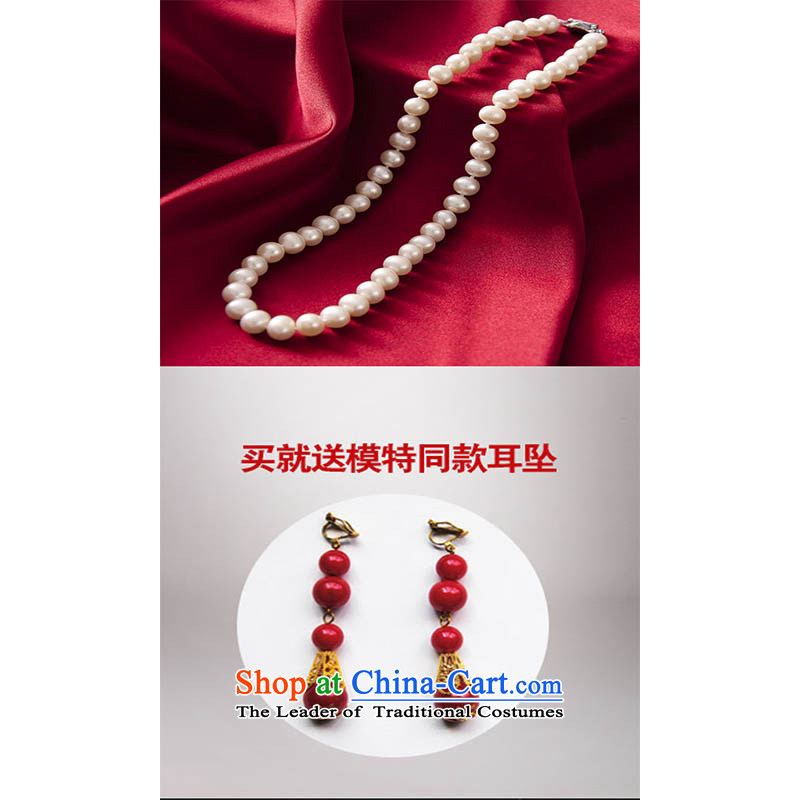 Pearl earrings with water drilling pearl necklaces chinese president ear ornaments marriage necklace cheongsam dress accessories red, hundreds of Ming products , , , shopping on the Internet