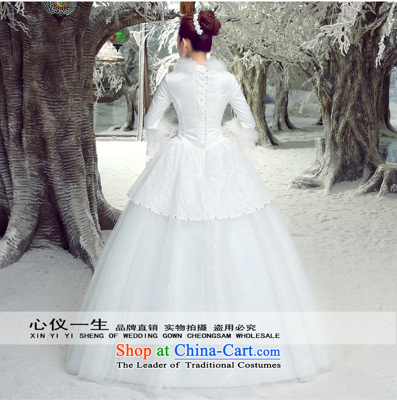 On the first of the wedding dress 2015 new Korean brides large graphics to align the thin shoulders the word wedding shoulder of autumn and winter plus cotton long-sleeved bon bon skirt wedding White M pictures, prices, brand platters! The elections are supplied in the national character of distribution, so action, buy now enjoy more preferential! As soon as possible.