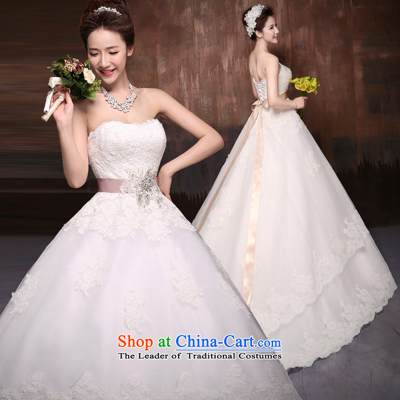 2015 New Custom bride larger video thin lace wiping the chest small trailing wedding dresses to align the minimalist Korean winter tail + gross shawl M HO full Chamber , , , shopping on the Internet